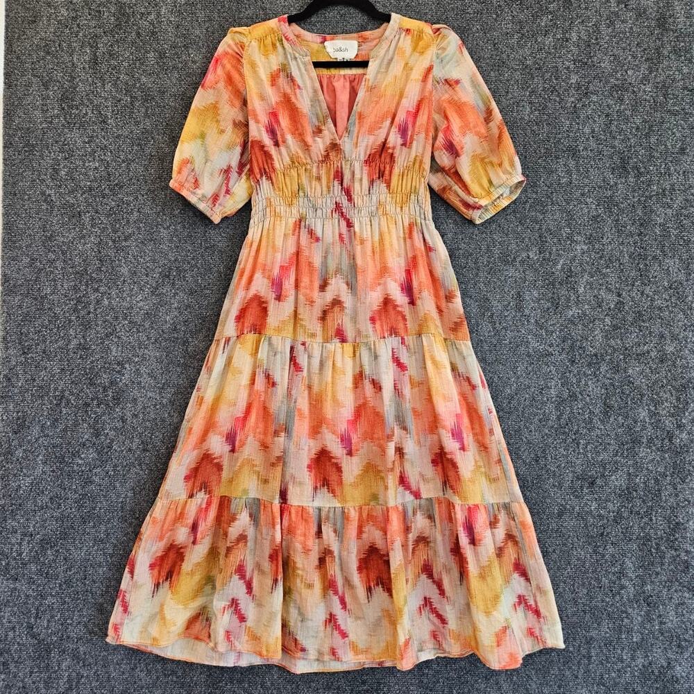 ba&sh Multicolor Watercolor Maxi Dress in Warm Tones Size XS